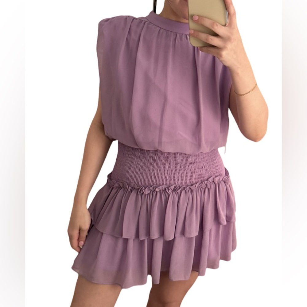 Lavender Ruffle Dress - L